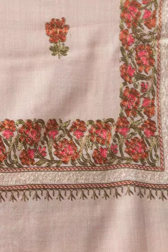 Floral kashmiri embroidered pure woollen shawl