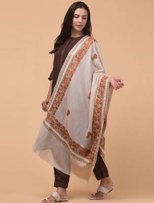 Floral kashmiri embroidered pure woollen shawl 3