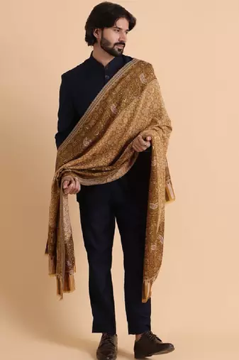 Floral woven design shawl