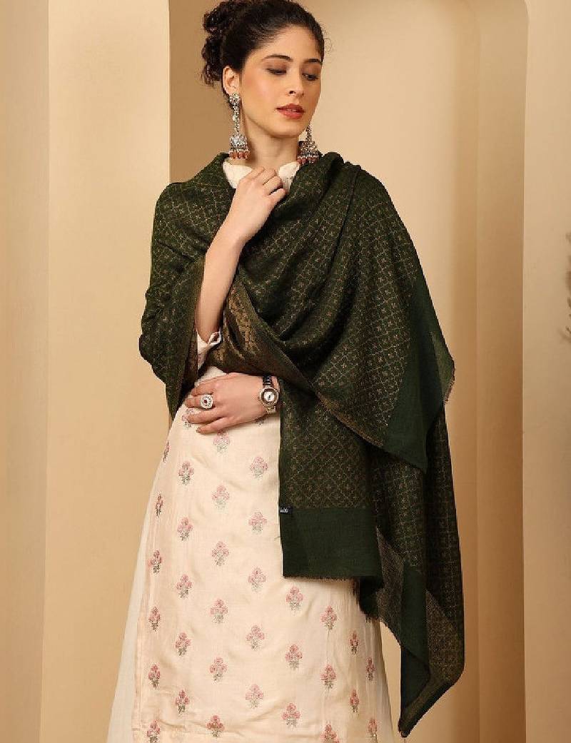 Women woven design pashmina stole