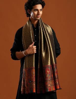 Floral woven design pure acrylic shawl 4