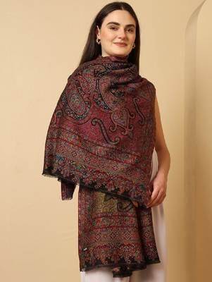 Women paisley woven design shawl 1