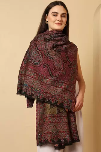 Women paisley woven design shawl