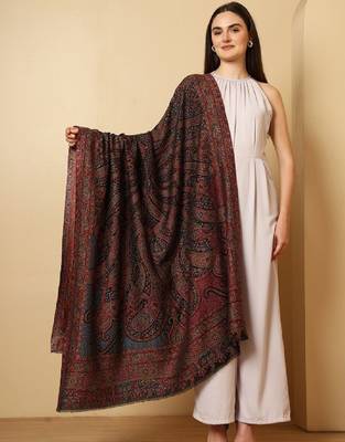 Women paisley woven design shawl 2