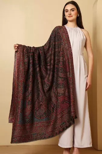Women paisley woven design shawl
