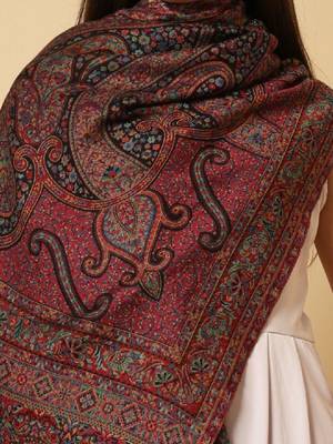 Women paisley woven design shawl 3