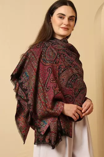 Women paisley woven design shawl