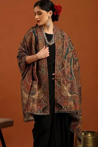 Paisley woven design woollen shawl