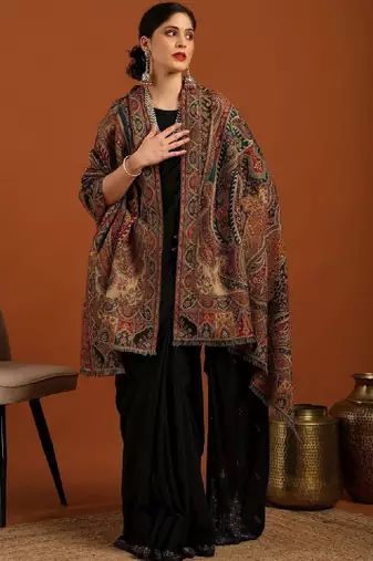 Paisley woven design woollen shawl