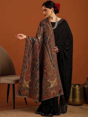 Paisley woven design woollen shawl 4