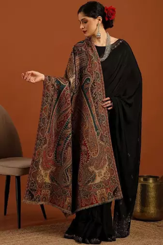 Paisley woven design woollen shawl