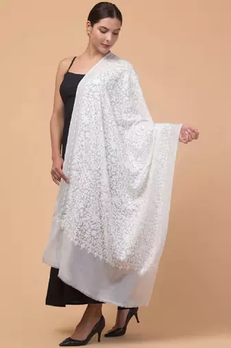 Floral embroidered stole