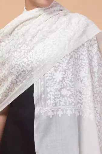 Floral embroidered stole