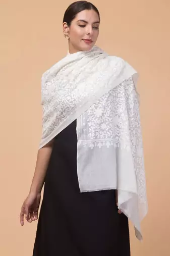 Floral embroidered stole