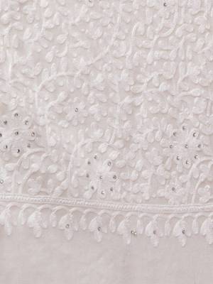 Floral embroidered aari work woollen stole 4