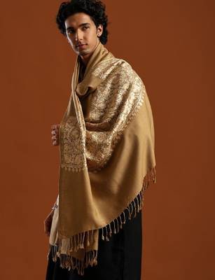 Floral embroidered aari work shawl 4