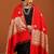Floral embroidered aari work tasselled shawl