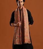 Floral woven design pure wool shawl