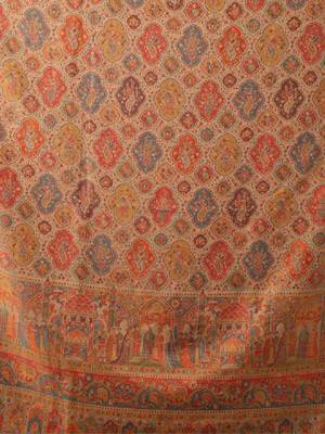 Floral woven design pure wool shawl 3
