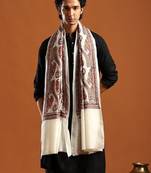 Geometric woven design pashmina shawl