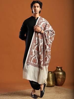 Geometric woven design pashmina shawl 4