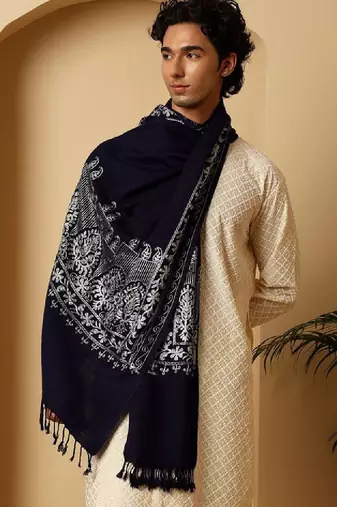 Floral embroidered shawl