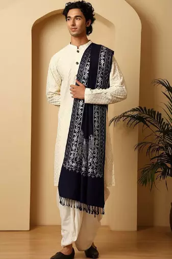 Floral embroidered shawl