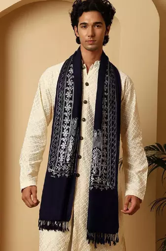 Floral embroidered shawl