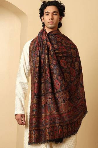 Ethnic motifs woven design shawl