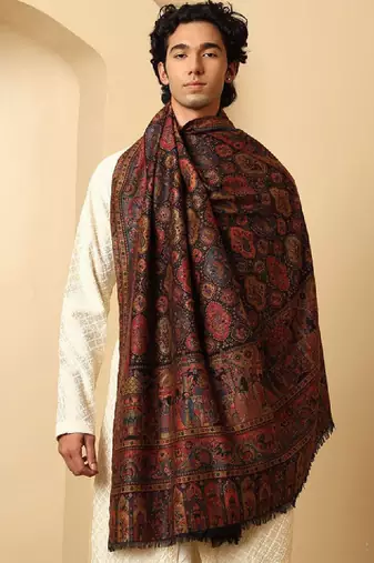 Ethnic motifs woven design shawl