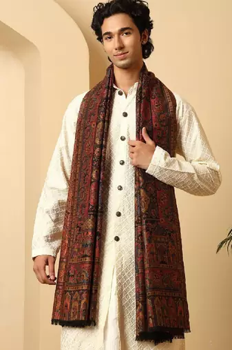 Ethnic motifs woven design shawl