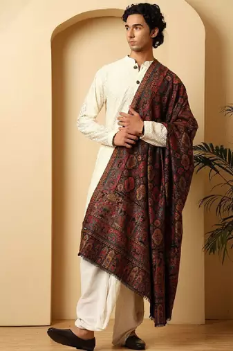 Ethnic motifs woven design shawl