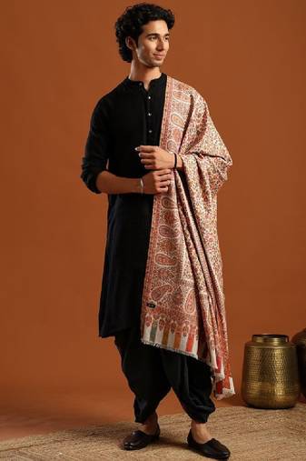 Men floral woven design shawl