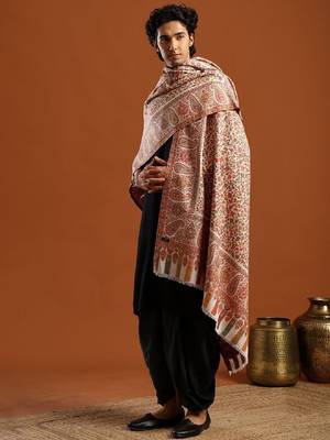 Men floral woven design shawl 4