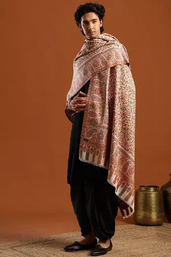 Men floral woven design shawl