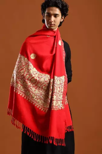 Floral embroidered shawl
