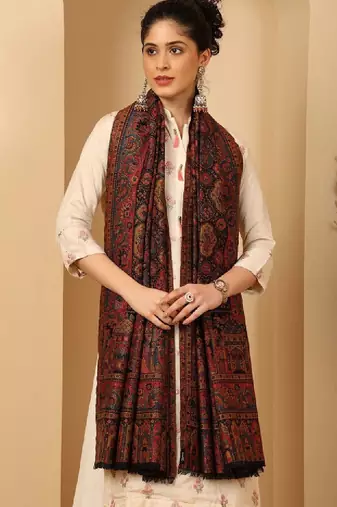 Ethnic motifs woven design shawl