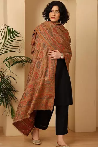 Ethnic motifs woven design shawl