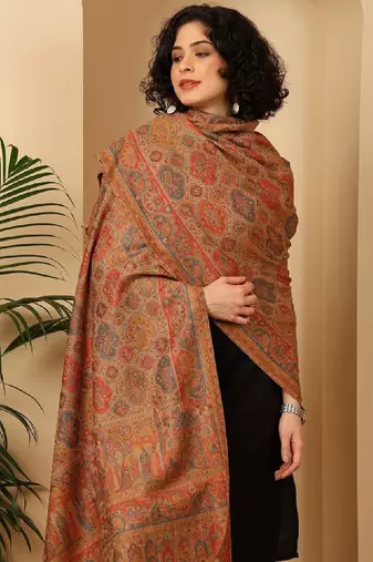 Ethnic motifs woven design shawl