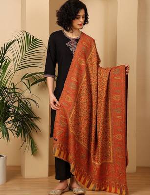 Floral woven design shawl 1