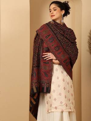 Floral woven design shawl 2