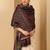 Floral woven design zari fringed shawl