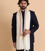Men embroidered stole with fringes