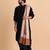 Men pure wool embroidered stole with fringes