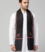 Men fine wool kingri embroidery stole with fringes