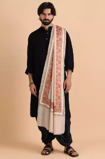 Men floral embroidered stole