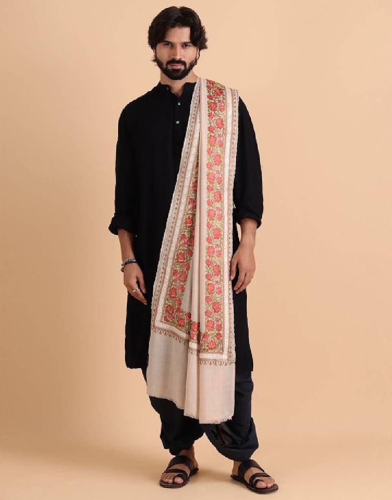 Men floral embroidered stole
