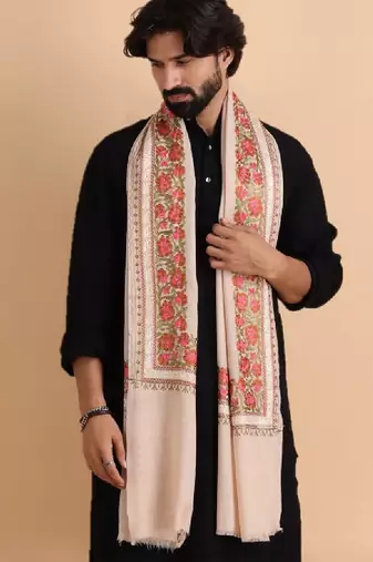 Men floral embroidered stole