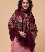 Geometric woven design acrylic stole