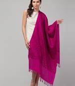 Floral embroidered aari work woollen stole